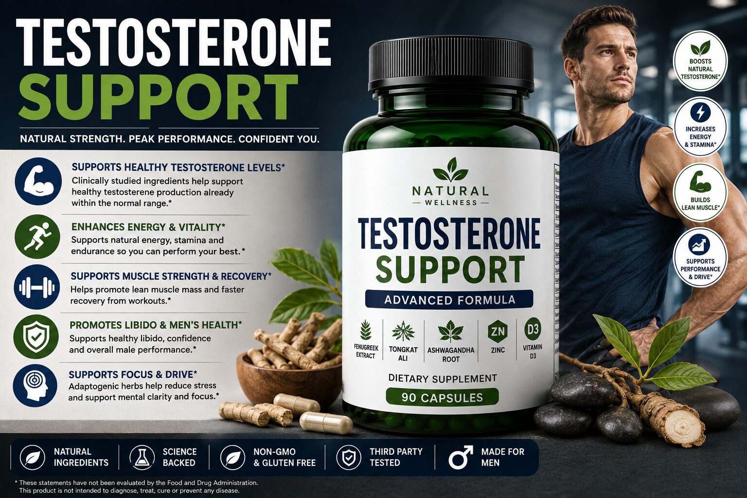Testosterone support supplements